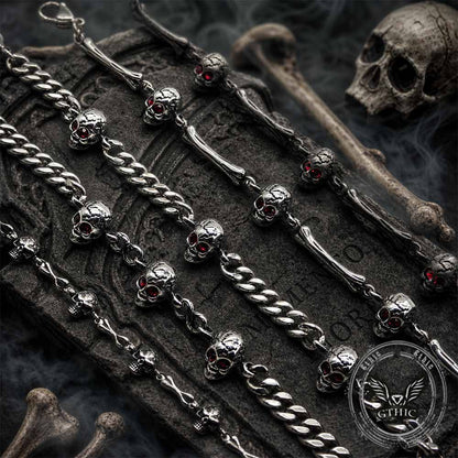 Punk Skull Head Stainless Steel Biker Bracelet