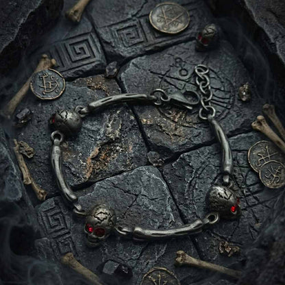 Punk Skull Head Stainless Steel Biker Bracelet