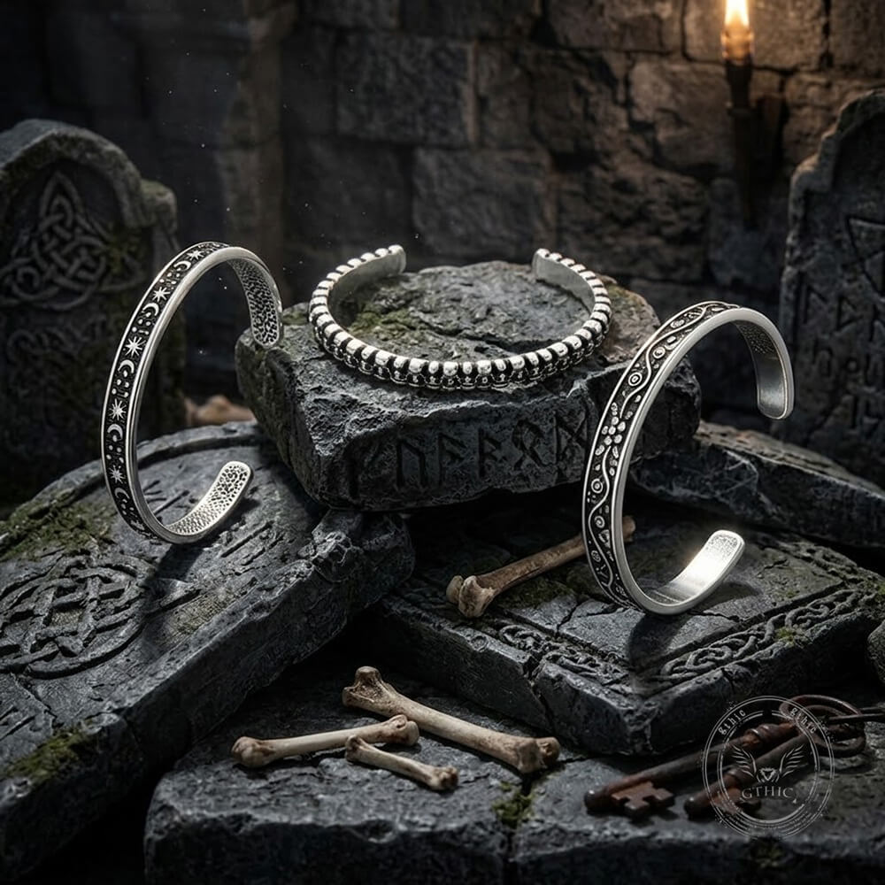 Punk Skull Head Stainless Steel Open Bracelet