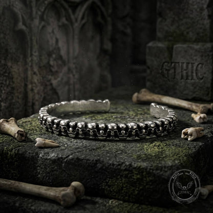 Punk Skull Head Stainless Steel Open Bracelet