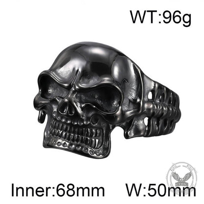 Punk Skull Skeletal Joints Stainless Steel Open Bracelet