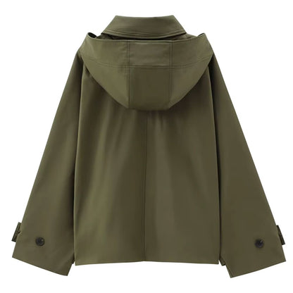 London Rainy Day Hooded Trench Jacket