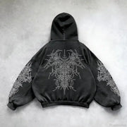Retro Punk Printed Hoodie