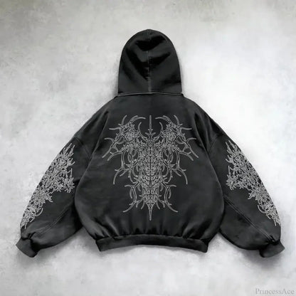 Retro Punk Printed Hoodie