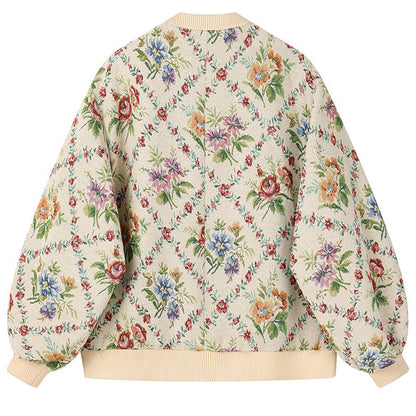 Retro Floral Bomber Jacket
