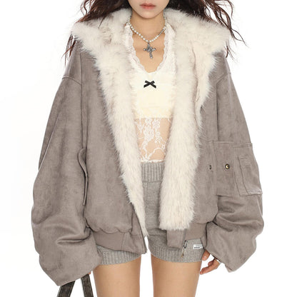 First Snow Reversible Fur Zip Jacket