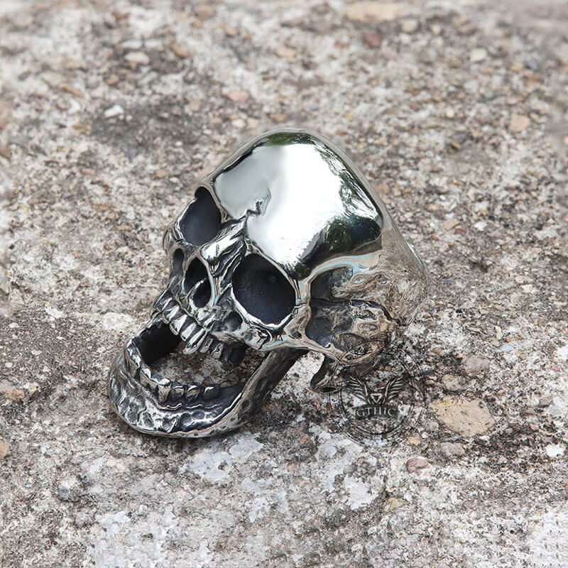 Roaring Stainless Steel Skull Ring