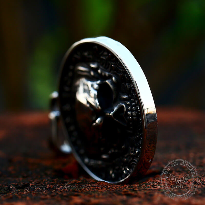 Round Stainless Steel Skull Pendant