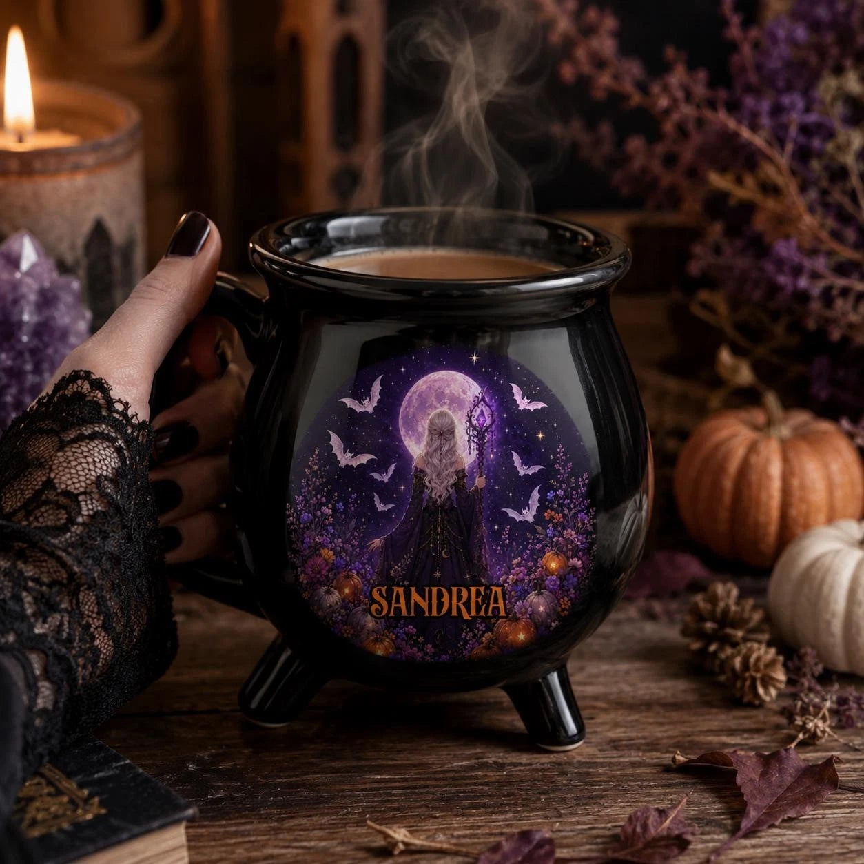 Witches Brew Ceramic Halloween Cauldron Mug