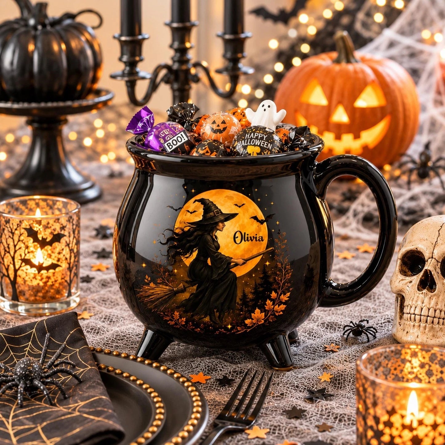 Witches Brew Cauldron Mug Ceramic Tea Cup