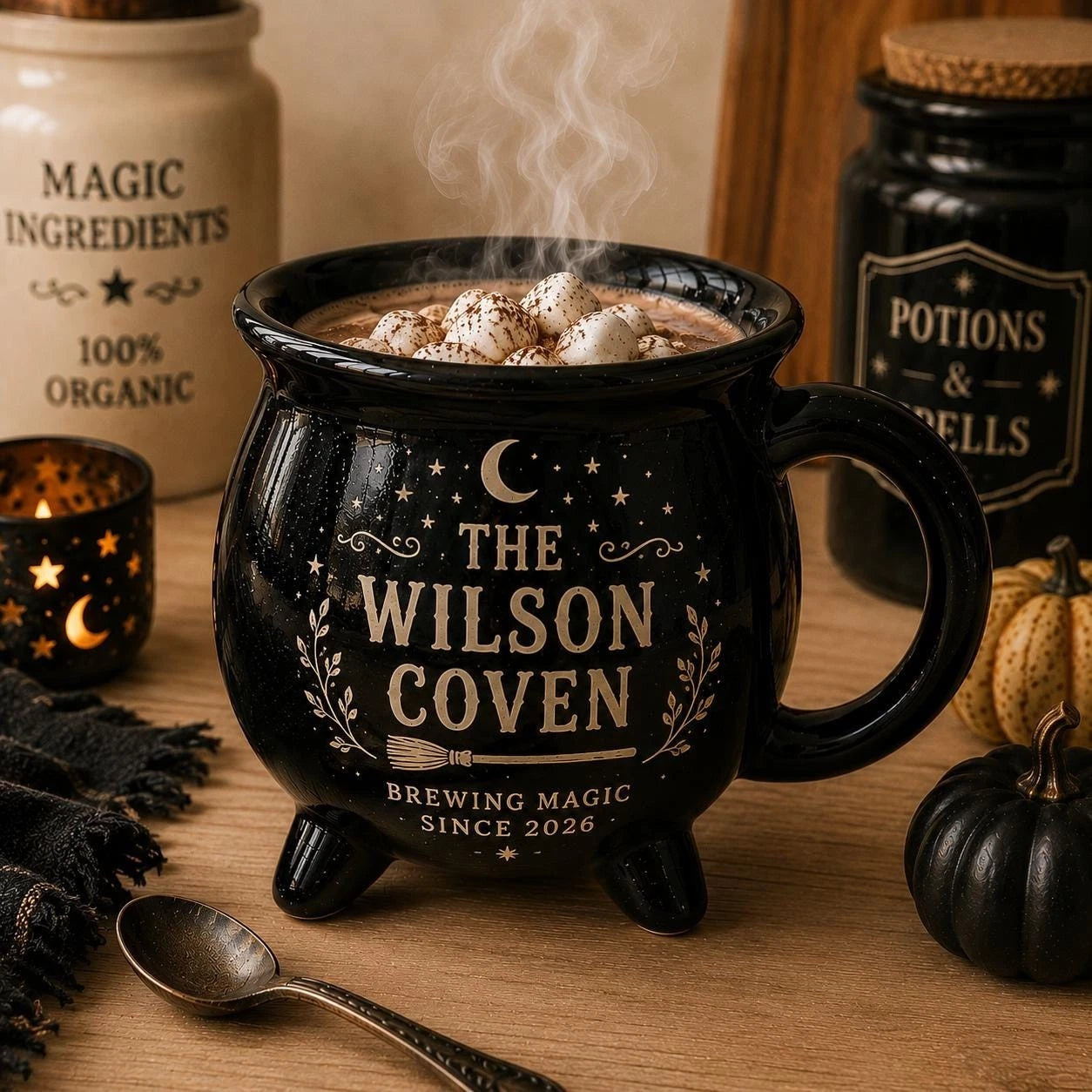 Witches Brew Ceramic Halloween Cauldron Mug