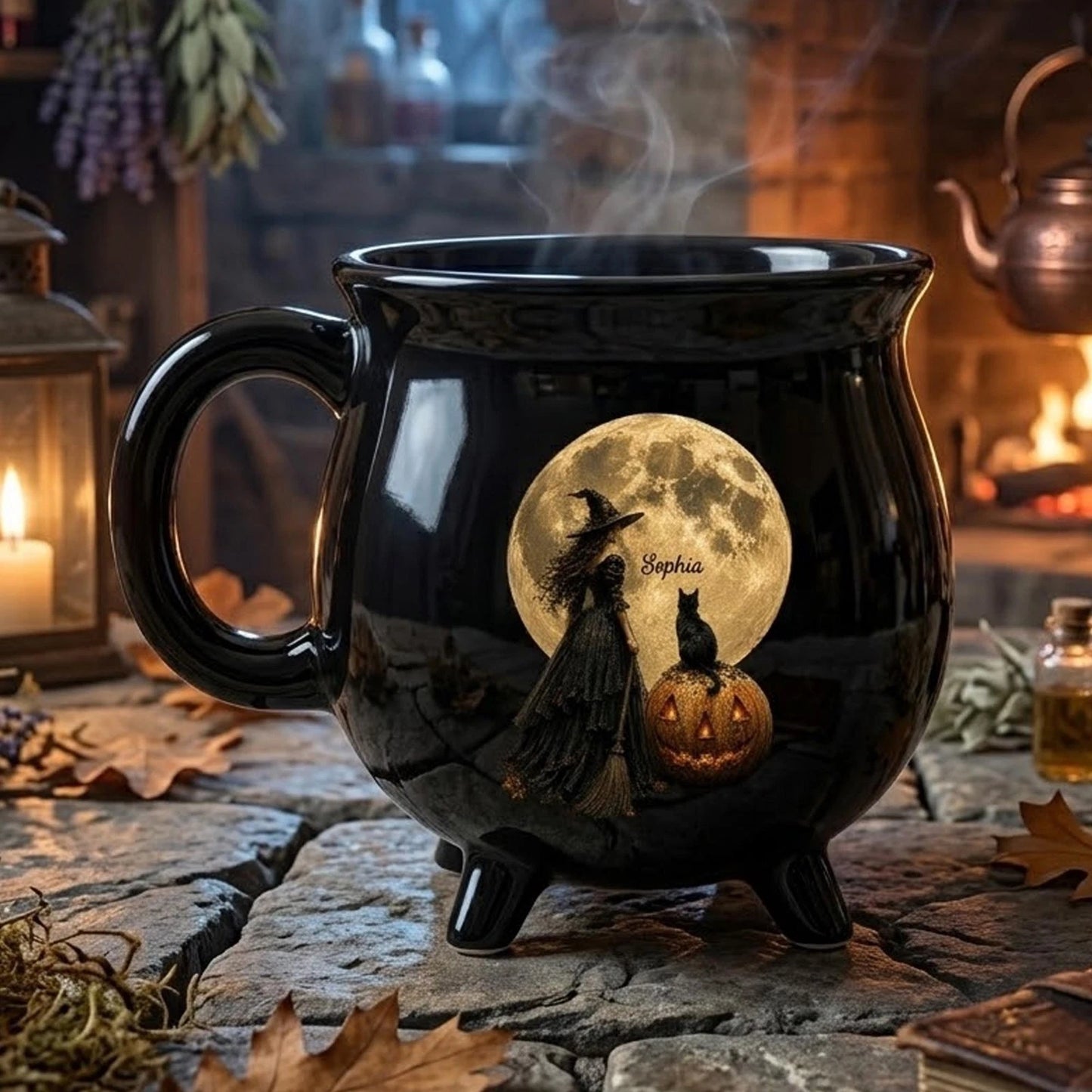 Witches Brew Ceramic Halloween Cauldron Mug
