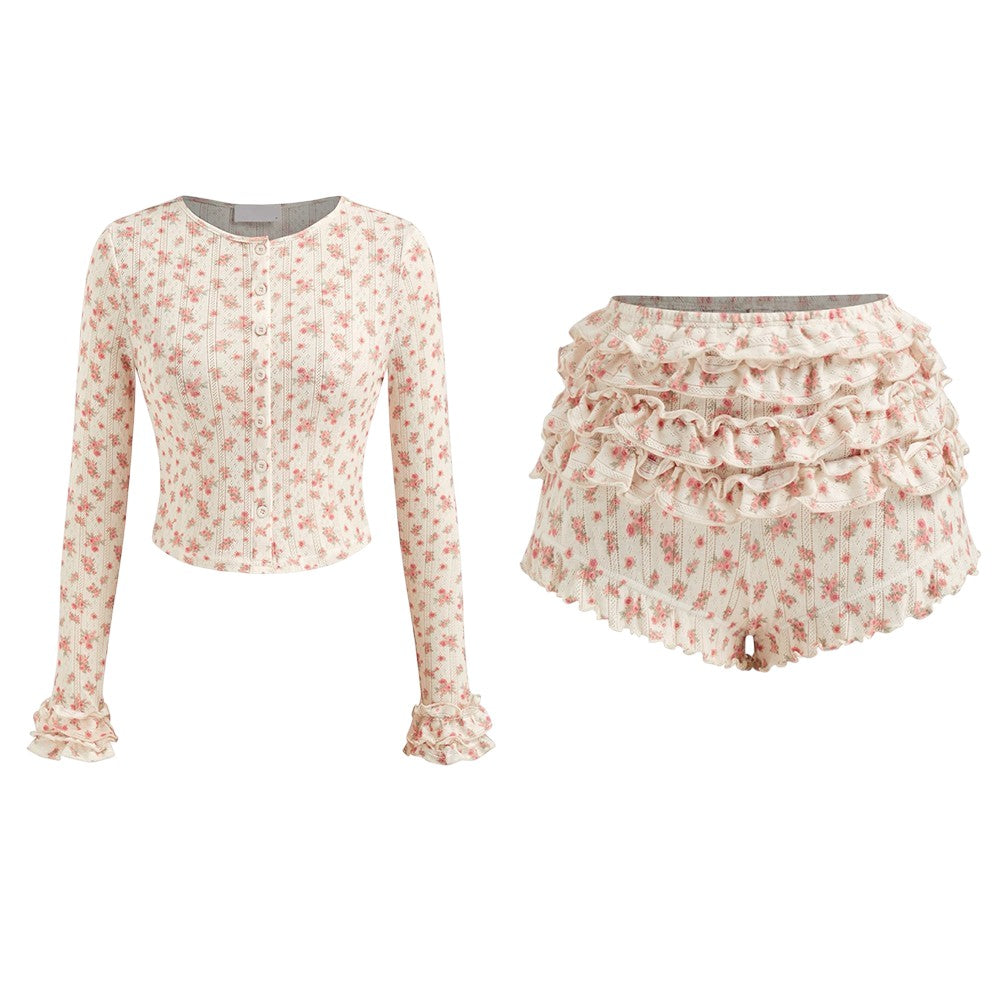 Secret Garden Floral Top & Shorts Set