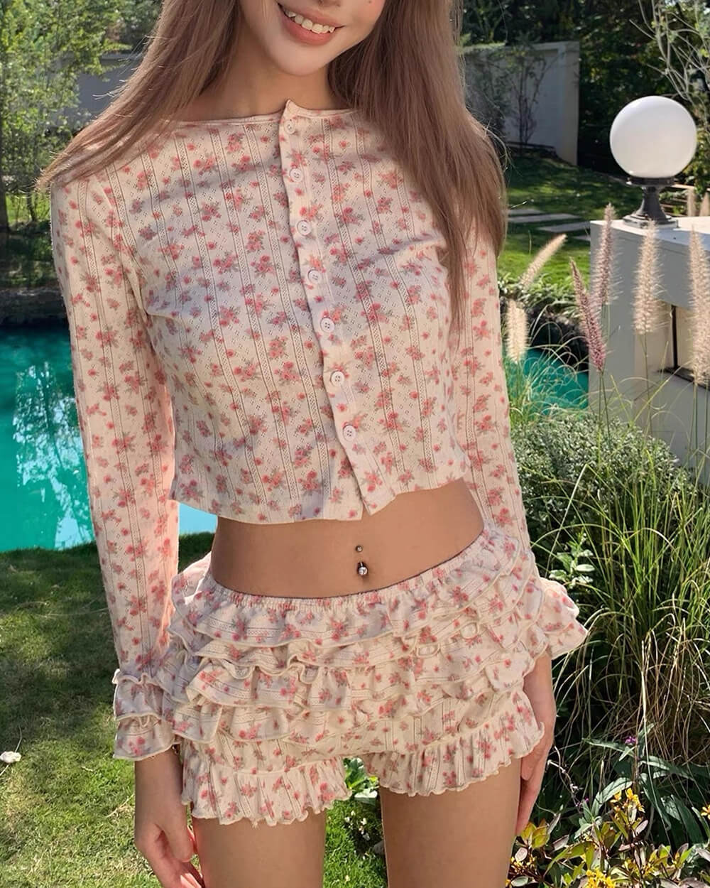 Secret Garden Floral Top & Shorts Set