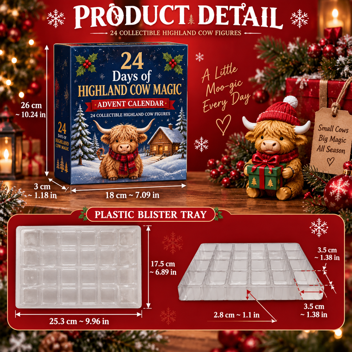 Highland Cow Advent Calendar 2026: 24 Collectible Figures
