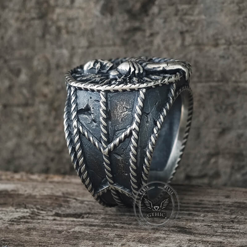 Skeleton Bones Sterling Silver Skull Ring