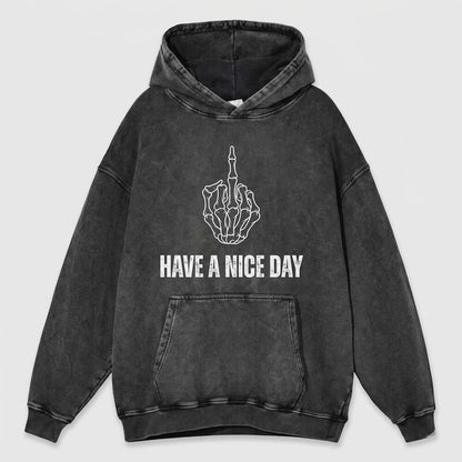 Grunge "Nice Day" Vintage Washed Hoodie