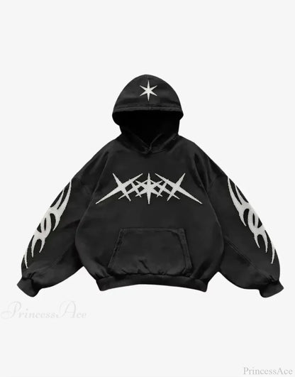 Skull Patchwork Zipper Hoodie