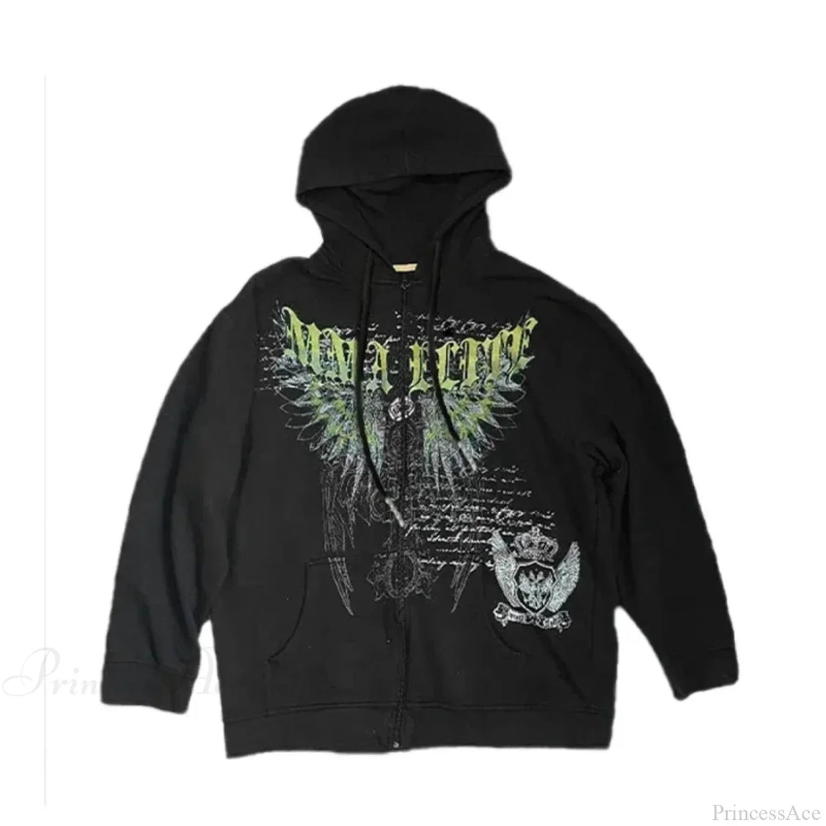 Skull Patchwork Zipper Hoodie