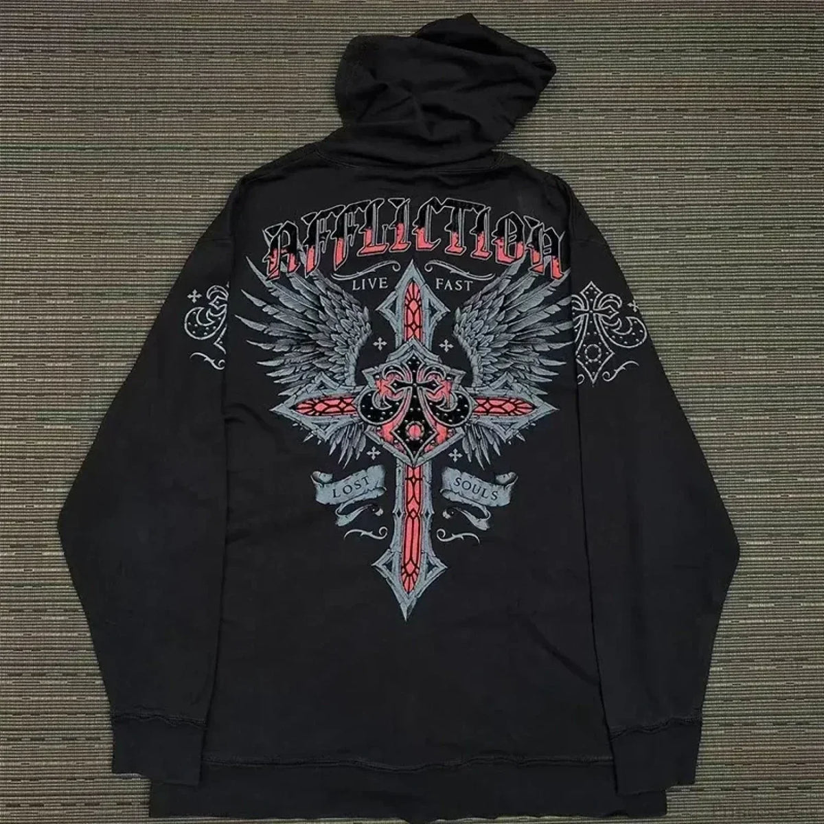 Skull Patchwork Zipper Hoodie