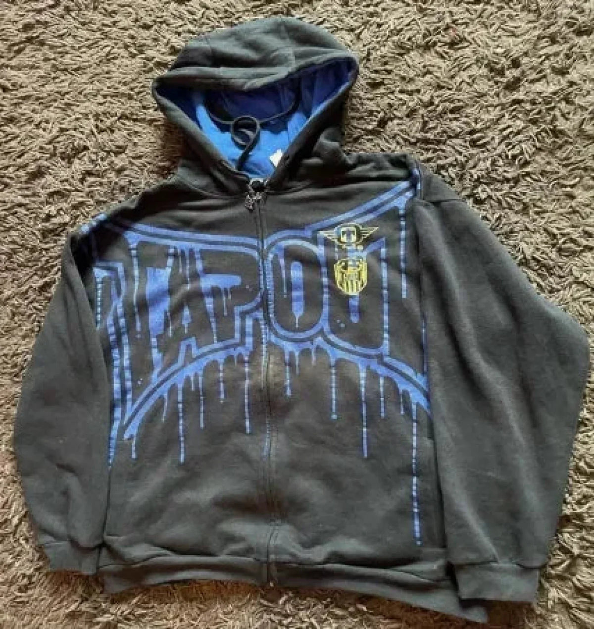 Skull Patchwork Zipper Hoodie