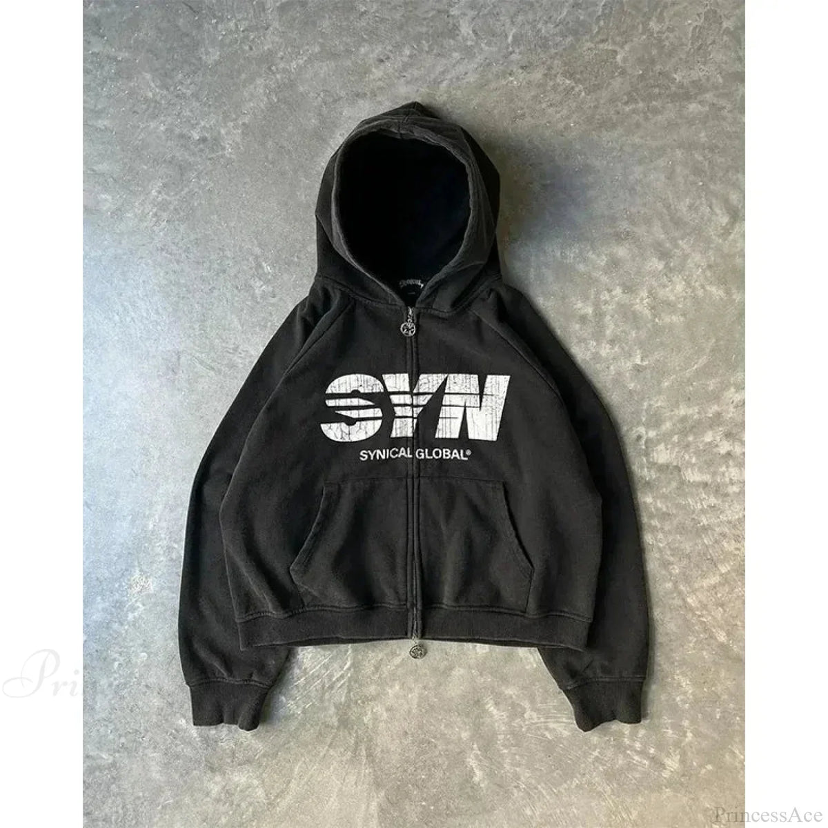 Skull Print Hooded Sweatshirt