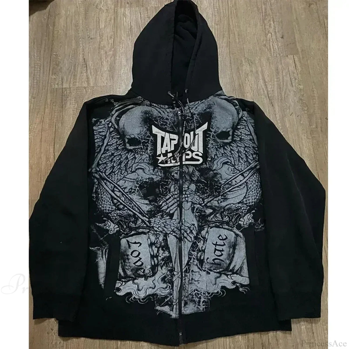 Skull Print Hooded Sweatshirt