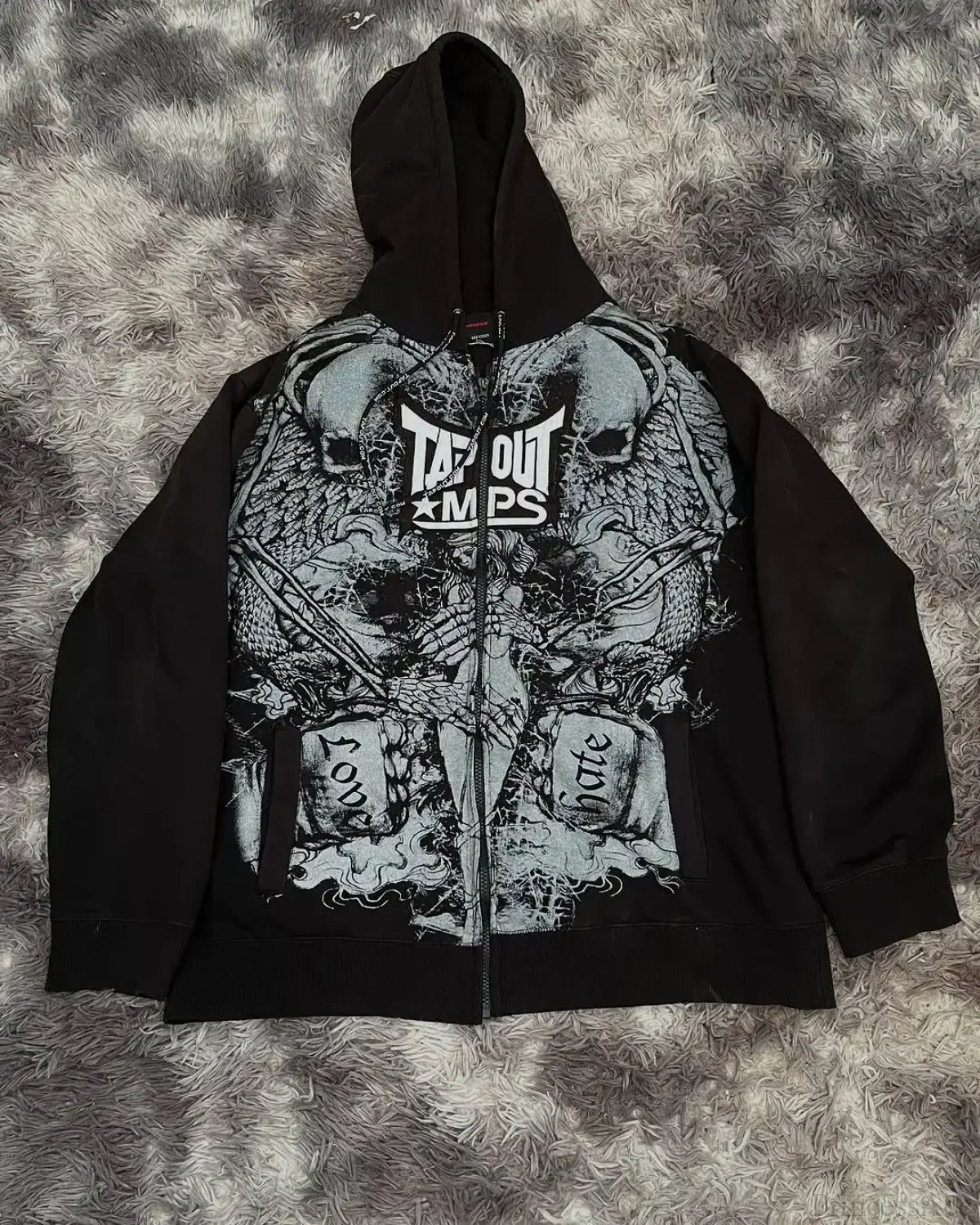 Skull Print Hooded Sweatshirt