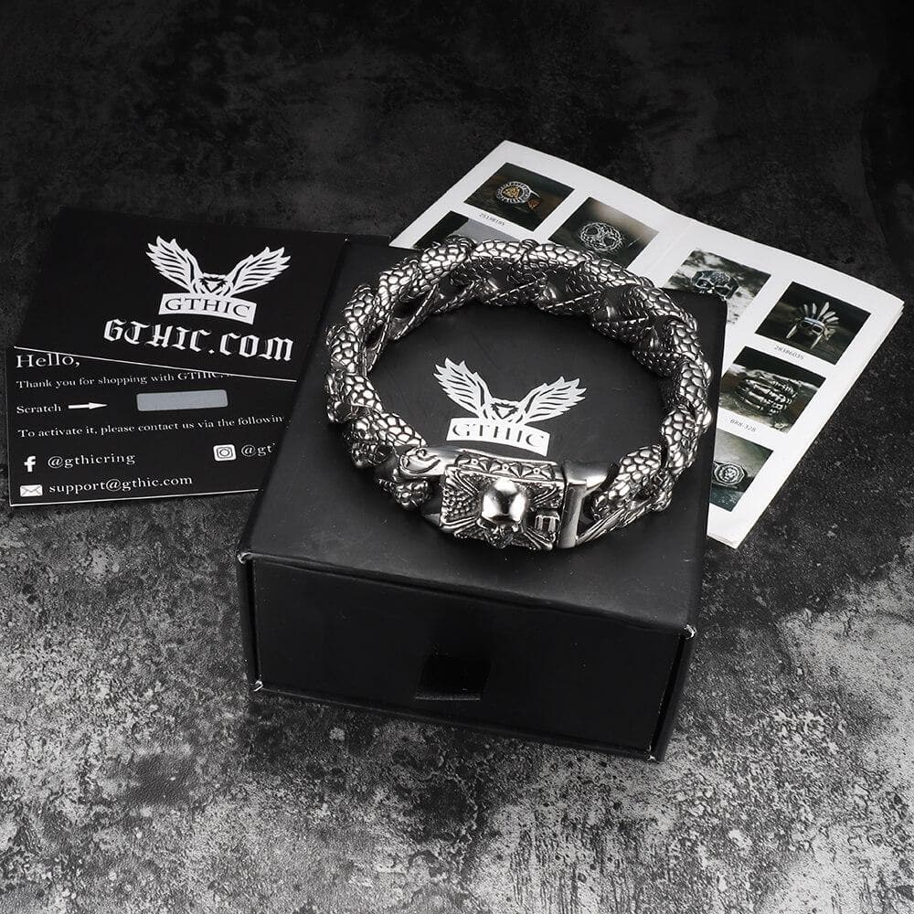 Skull and Cross Stainless Steel Bracelet