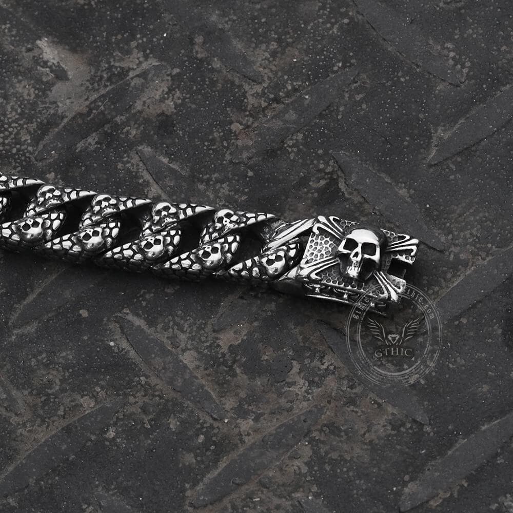 Skull and Cross Stainless Steel Bracelet