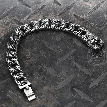 Skull and Cross Stainless Steel Bracelet