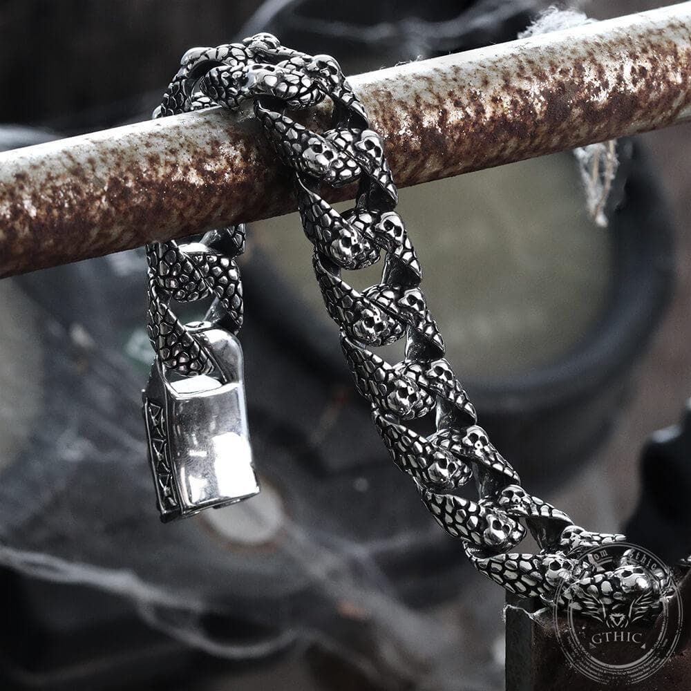 Skull and Cross Stainless Steel Bracelet