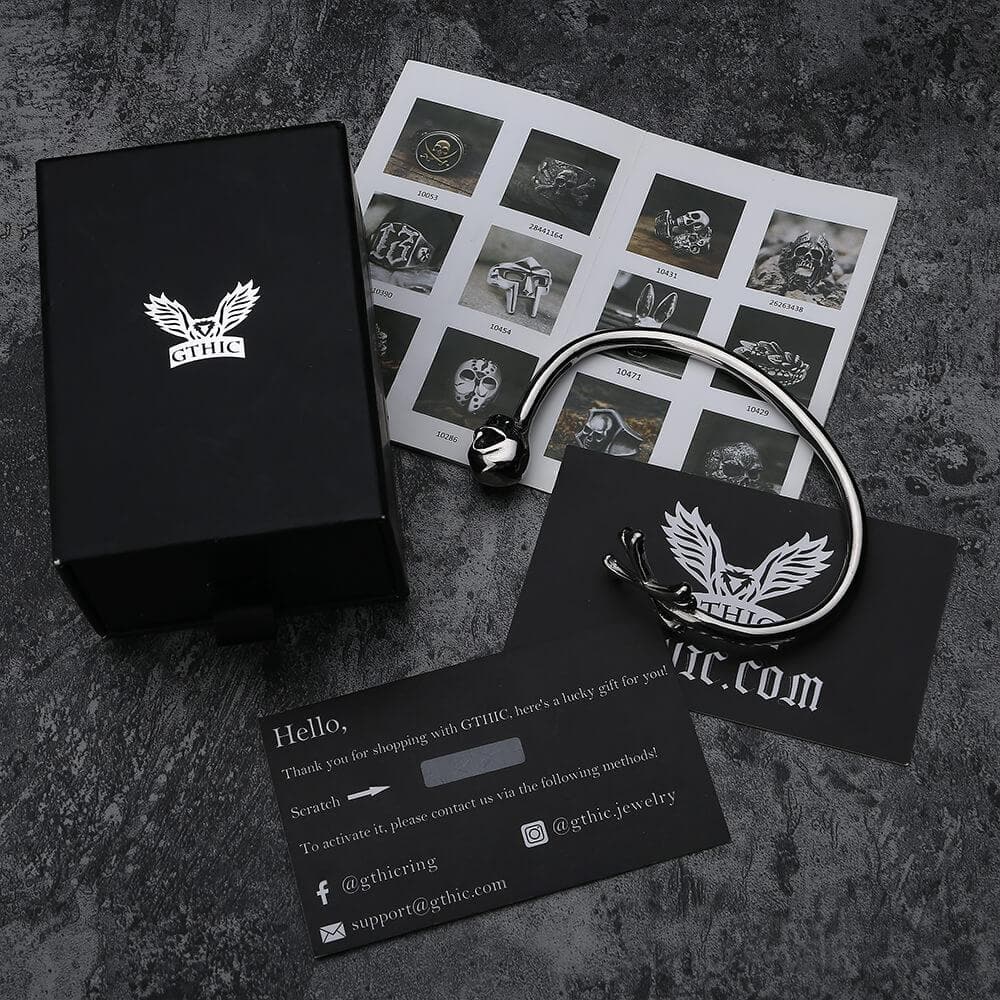 Skull and Crossbones Stainless Steel Open Bracelet