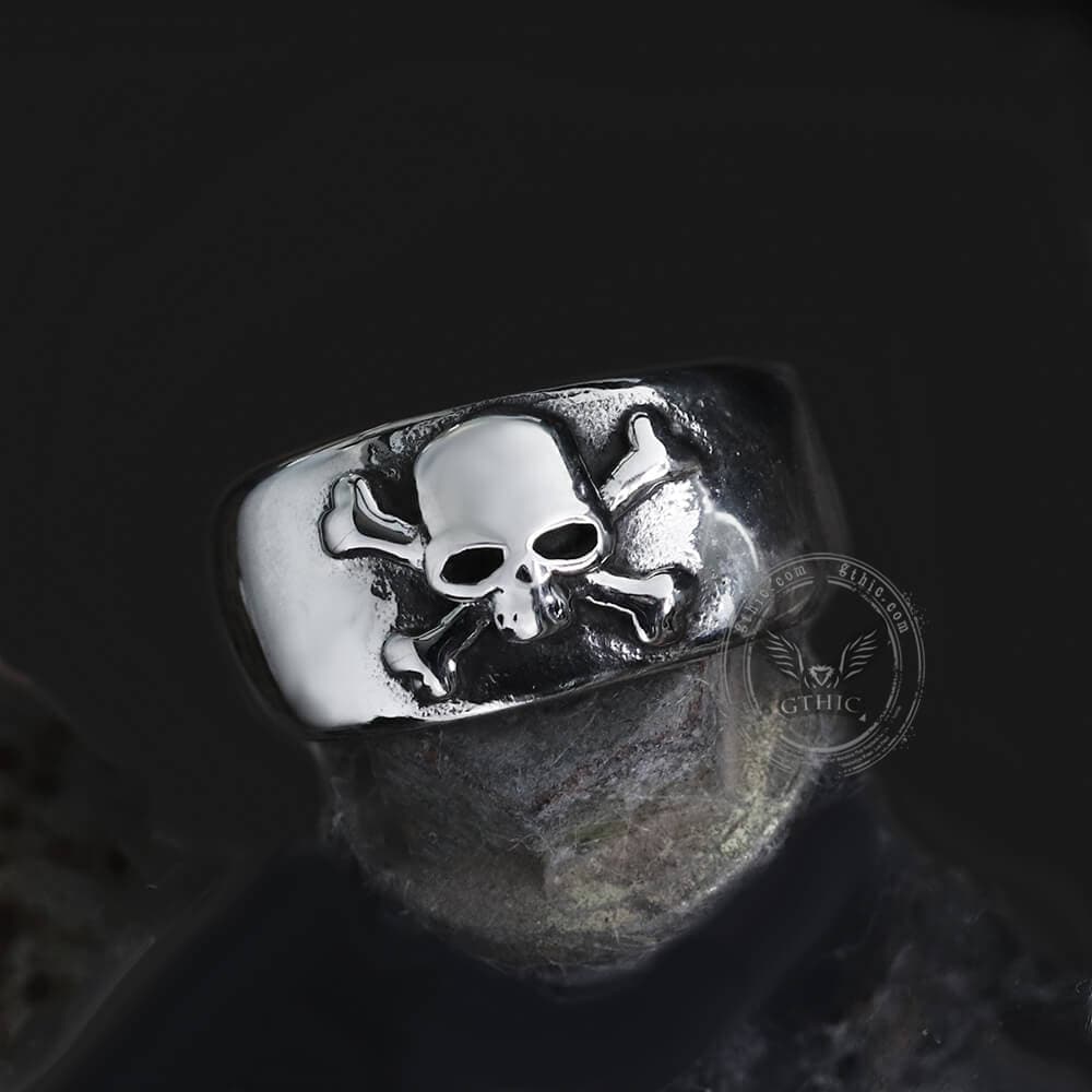 Skull and Crossbones Stainless Steel Ring