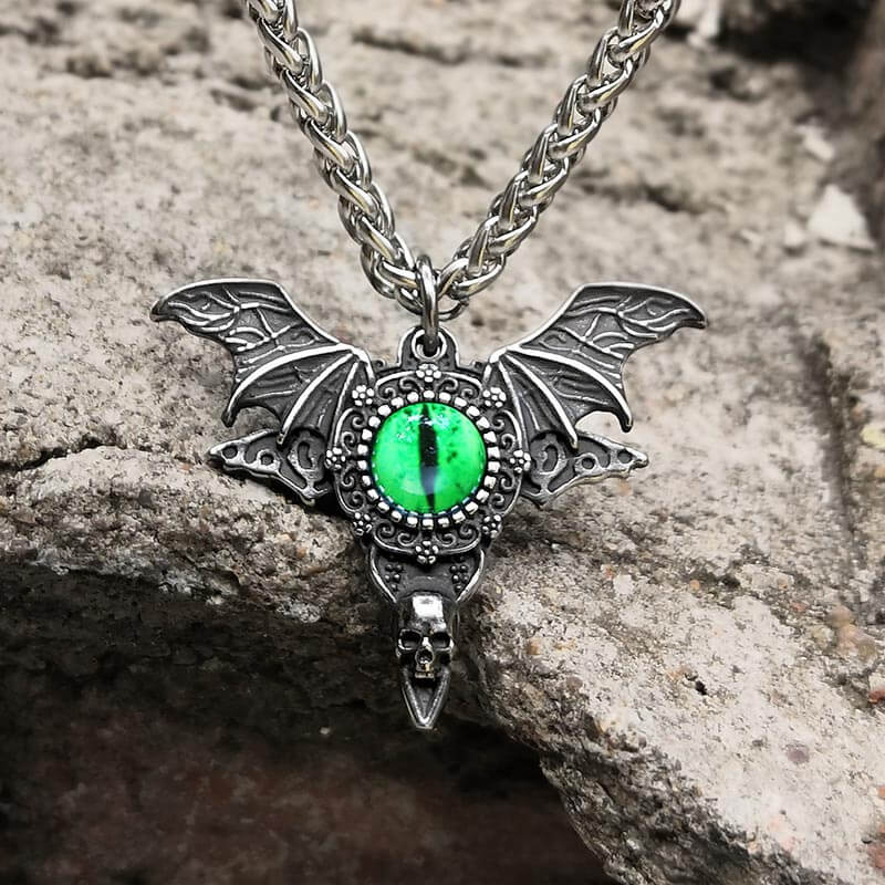 Skull Butterfly Demon Eye Stainless Steel Pendant