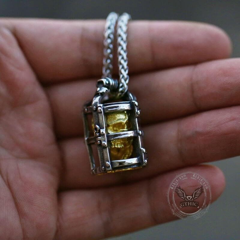 Skull Cage Stainless Steel Pendant