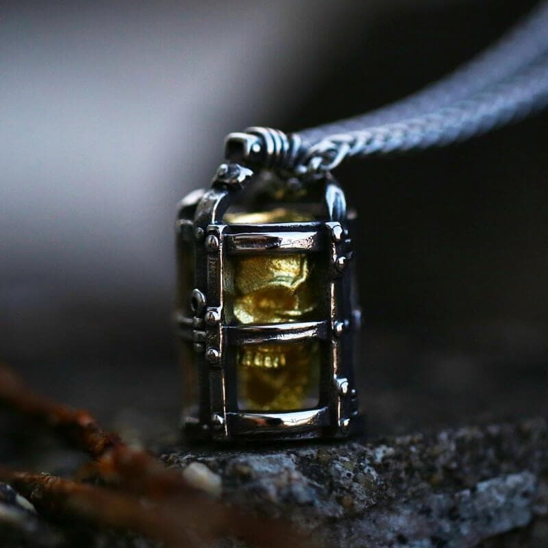 Skull Cage Stainless Steel Pendant