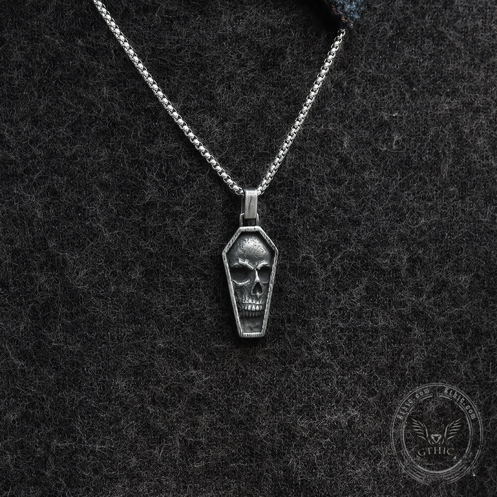 Skull Coffin Stainless Steel Pendant