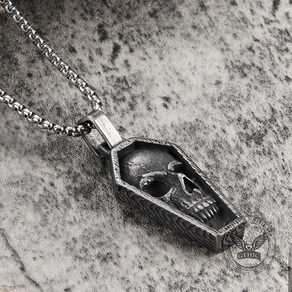 Skull Coffin Stainless Steel Pendant