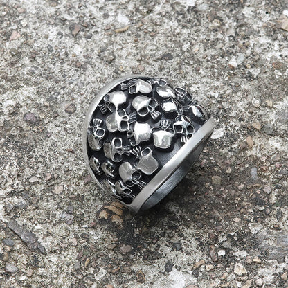 Skull Gathering Stainless Steel Ring