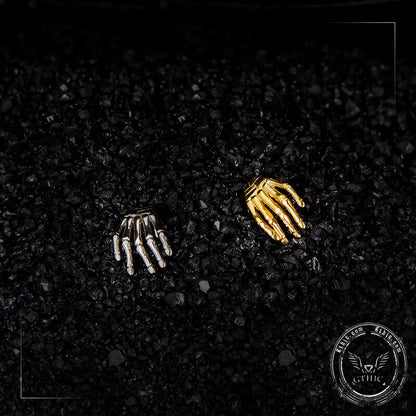 Skull Hand Stainless Steel Piercing Earrings