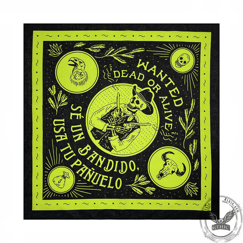 Skull Head Cotton Square Scarf