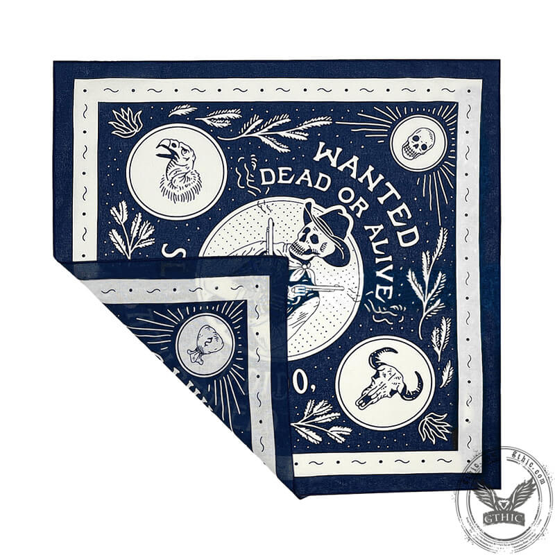 Skull Head Cotton Square Scarf