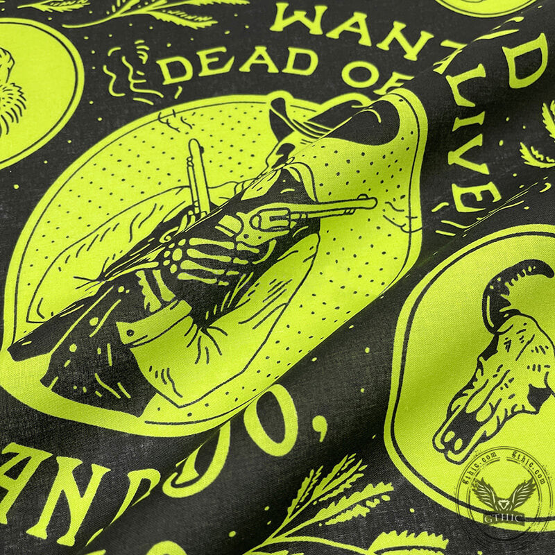 Skull Head Cotton Square Scarf