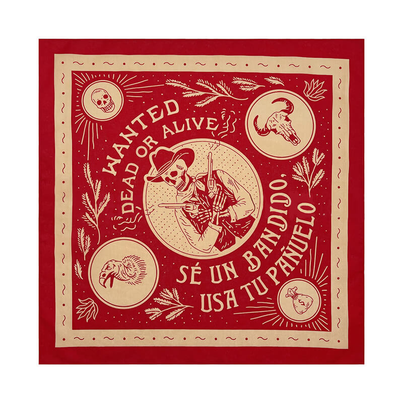 Skull Head Cotton Square Scarf