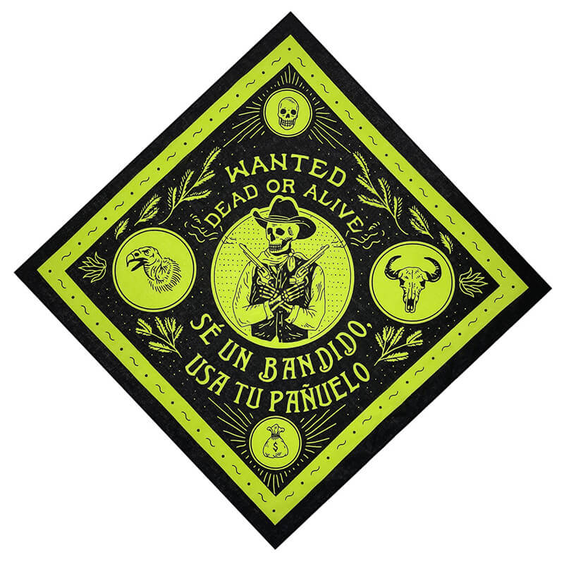 Skull Head Cotton Square Scarf