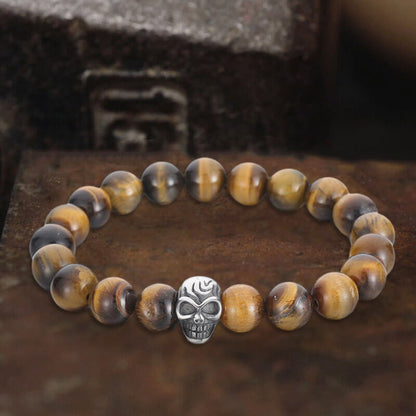 Skull Stainless Steel Beads Bracelet