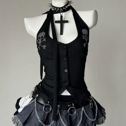 Emo Aesthetic Halter Top
