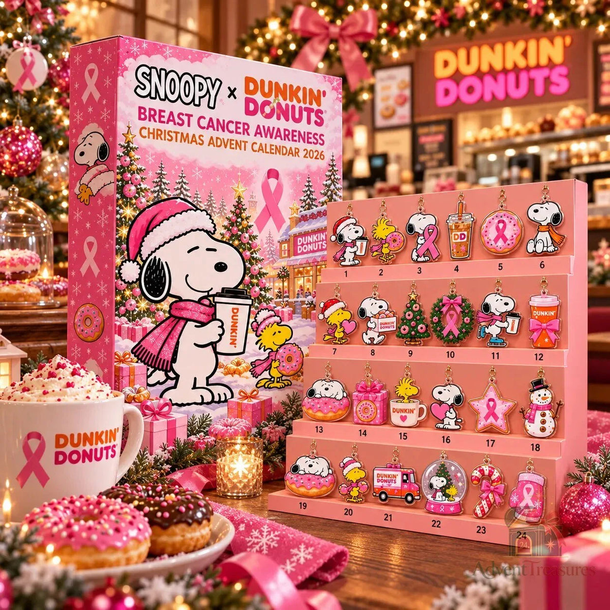 Snoopy x Dunkin Donuts Breast Cancer Advent Calendar