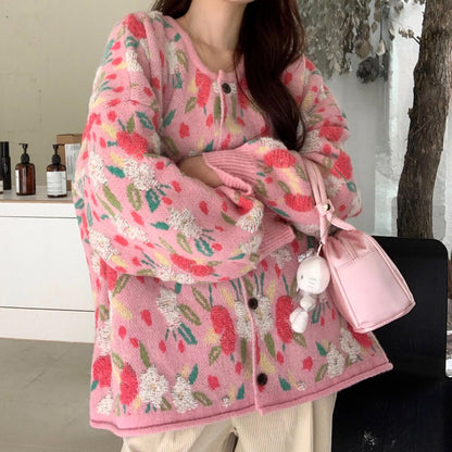 Soft Girl Floral Cardigan